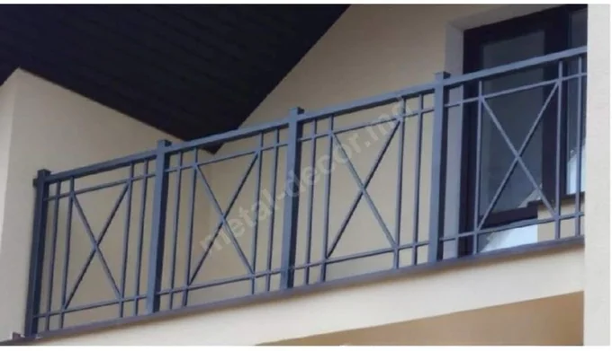 Balustradă de balcon cu panouri în X B-018 — GNV METAL