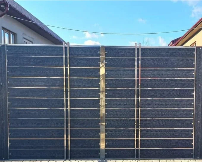 Poartă cu benzi orizontale și verticale deschise P-002 — GNV METAL