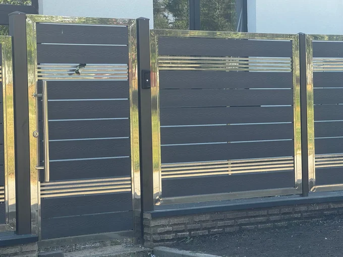 Poartă orizontală cu benzi decorative deschise P-031 — GNV METAL