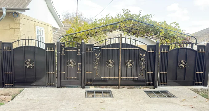 Poartă cu medalioane circulare pe fundal opac P-059 — GNV METAL
